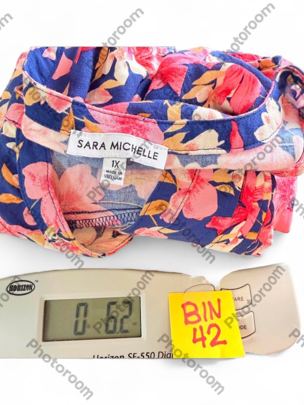 Sara Michelle Women's Floral Blouse Women 1X Pink Red - Picture 10 of 10